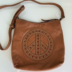 The Sak Brown Peace Sign Embroidered Women's Bag
